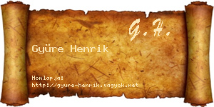 Gyüre Henrik névjegykártya